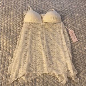 Linea Donatella Sheer Lace Nightgown